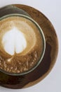 A Cup of Hot Latte Art Coffee. Royalty Free Stock Photo