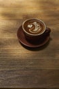 Cup of hot latte art coffee Royalty Free Stock Photo