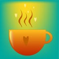 cup of hot tea or cofee or chocolate with love Royalty Free Stock Photo