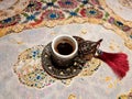 A cup of hot Turkish coffee style Royalty Free Stock Photo