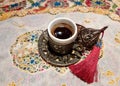 A cup of hot Turkish coffee style Royalty Free Stock Photo