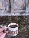 a cup of hot water blackcoffee at home simply Royalty Free Stock Photo