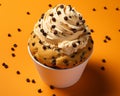 a cup of ice cream topped with chocolate chips Royalty Free Stock Photo