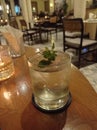 A cup of ice sparkel mint mojito