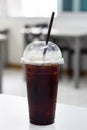 Cup of iced black coffee Americano