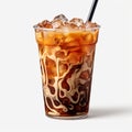 cup of an iced coffee isolated on a white background Royalty Free Stock Photo