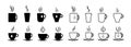 Cup icon for coffee and tea. Cup silhouette for cafe. Hot espresso  latte  cappuccino in mug. Graphic logo for coffee or tea Royalty Free Stock Photo