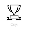 Cup icon. Editable line vector.