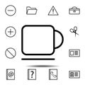 A cup icon. Simple thin line, outline vector element of minimalistic, web icons set for UI and UX, website or mobile application Royalty Free Stock Photo