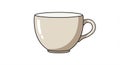 Cup illustration featuring a simple, round design and light beige color. It has a smooth Royalty Free Stock Photo
