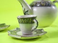 Cup isolated on green background - Image