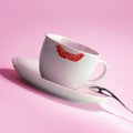 Cup with lipstick mark