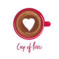 Cup of love. Lettering with a cup of coffee vector Royalty Free Stock Photo