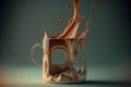 Cup made by hot liquid chocolate. liquid chocolate concept. Generative AI