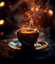 Cup of Magic Coffee with Sparkles - AI generated Royalty Free Stock Photo