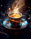 Cup of Magic Coffee with Sparkles - AI generated Royalty Free Stock Photo
