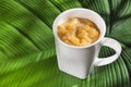 Cup of mazamorra paisa, typical Colombian food Royalty Free Stock Photo
