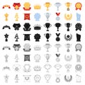 Cup, medal, pennant, and other elements. Awards and Trophies set collection icons in cartoon style vector symbol stock