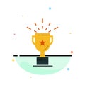 Cup, Medal, Prize, Trophy Abstract Flat Color Icon Template