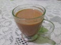 a cup of milk coffee