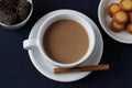 cup of milk coffee caffe latte on table Royalty Free Stock Photo