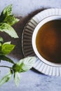 Cup of mint tea with homemade fresh peppermint Royalty Free Stock Photo