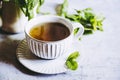 Cup of mint tea with homemade fresh peppermint Royalty Free Stock Photo