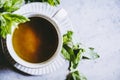 Cup of mint tea with homemade fresh peppermint Royalty Free Stock Photo