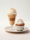 Cup of mocaccino with dessert. Royalty Free Stock Photo