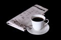 Cup and newspaper Royalty Free Stock Photo