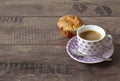 A cup of offee and muffin Royalty Free Stock Photo