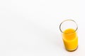 Cup of orange juice isolated on white background.