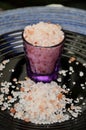 Cup with Pink Himalayan Salt Royalty Free Stock Photo