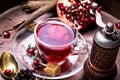 Cup of pomegranate tea Royalty Free Stock Photo