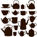 Cups and Pots Silhouette Vector Icon