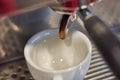 A cup of espresso coffee in a bar in Italy