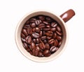 Cup with roasted coffee beans Royalty Free Stock Photo
