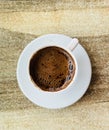 cup with saucer and black coffee Royalty Free Stock Photo
