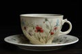 cup and saucer, hand-painted with delicate floral design