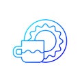 Cup and saucer set gradient linear vector icon