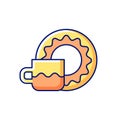 Cup and saucer set RGB color icon