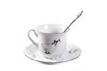 Cup with a saucer and spoon Royalty Free Stock Photo