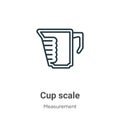 Cup scale outline vector icon. Thin line black cup scale icon, flat vector simple element illustration from editable measurement Royalty Free Stock Photo