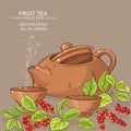 Cup of schisandra tea and teapot
