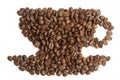 Cup shape coffee beans. Royalty Free Stock Photo