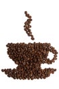 Cup shape coffee beans. Royalty Free Stock Photo