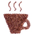 Cup shape coffee beans isolated