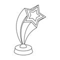 Cup in the shape of silver stars flying upward. Award for best performance of secondary roles.Movie awards single icon