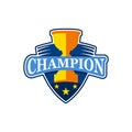 Cup Shield and Star Champion Logo Symbol