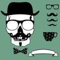 Cup Skull hipster style set